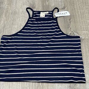 New Pacsun Medium Striped Navy Tank Top J13